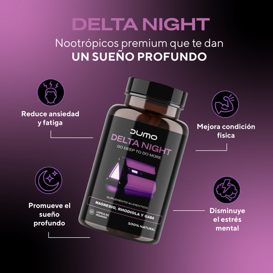 DELTA NIGHT - Sleep aid 100% natural | 60 cápsulas veganas